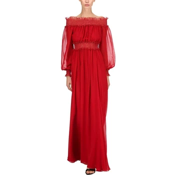 Gedivoen Fashion Runway Spring Autumn Dress Women Slash Neck Shirring Elastic Waist Solid Dress Elegant Party Dresses Vestidos
Gedivoen Fashion Runway Spring Autumn Dress Women Slash Neck Shirring Elastic Waist Solid Dress Elegant Party Dresses Vestidos