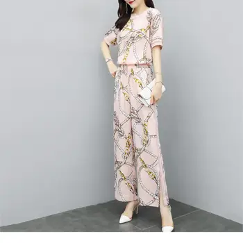 Summer 2020 New Suit Female Fashion Temperament Short-sleeved Shirt Wide-leg Pants Chiffon Printed Foreign-style Two-piece Suit
Summer 2020 New Suit Female Fashion Temperament Short-sleeved Shirt Wide-leg Pants Chiffon Printed Foreign-style Two-piece Suit