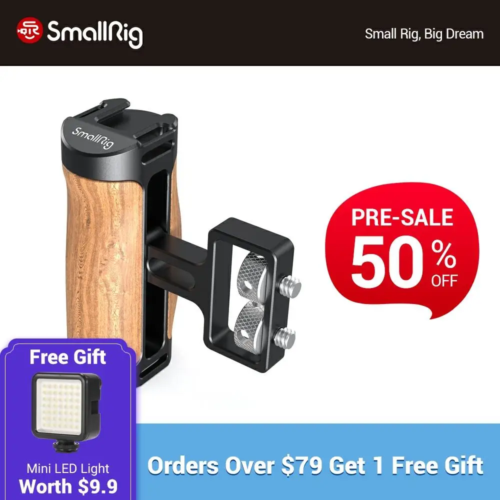 SmallRig Wooden Mini Side Handle (1/4-20 Screws) Dslr Camera Cage Handle With Cold Shoe Mount For Microphone DIY Option- 2913
SmallRig Wooden Mini Side Handle (1/4-20 Screws) Dslr Camera Cage Handle With Cold Shoe Mount For Microphone DIY Option- 2913
