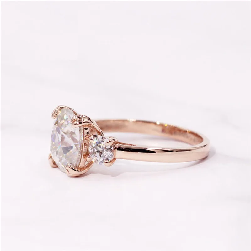 CxsJeremy 3.0ct кольцо для помолвки с бриллиантами Moissanite в винтажном стиле из розового