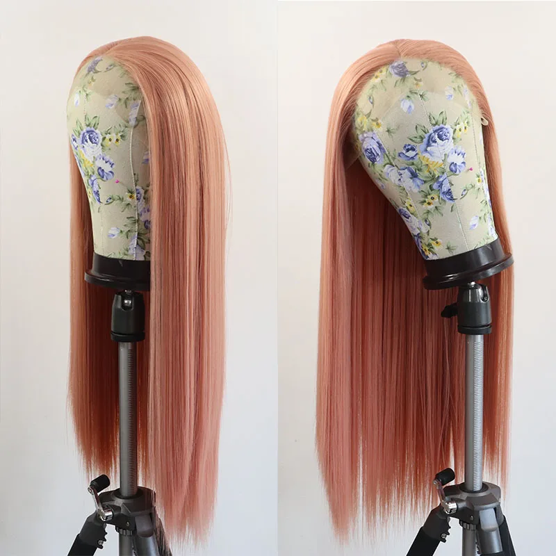 Парик женский Синтетический на сетке спереди, длинные прямые безклеевые искусственные волосы, термостойкий, для косплея, розового цвета 
Парик женский Синтетический на сетке спереди, длинные прямые безклеевые искусственные волосы, термостойкий, для косплея, розового цвета