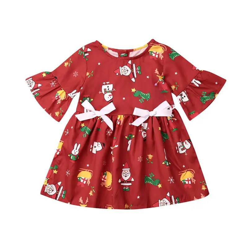 2019 6M-4T Christmas Dress for Baby Girls Toddler Kid Clothes Flare Sleeve Bowknot Tutu Dress Infant Children Party Santa Outfit 
2019 6M-4T Christmas Dress for Baby Girls Toddler Kid Clothes Flare Sleeve Bowknot Tutu Dress Infant Children Party Santa Outfit
