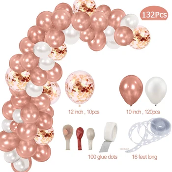 132 Pcs Rose Gold Balloons+Arch Kit Set Chrome Wedding Party Birthday Decor Home Birthday Party Decorations Adult
132 Pcs Rose Gold Balloons+Arch Kit Set Chrome Wedding Party Birthday Decor Home Birthday Party Decorations Adult