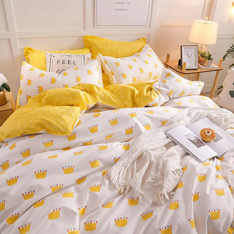Hot New Bedding Yellow Single Bed Set Reactive Printed Simple Double Bed Sheet Queen Bed Linen King Size Bedding
Hot New Bedding Yellow Single Bed Set Reactive Printed Simple Double Bed Sheet Queen Bed Linen King Size Bedding