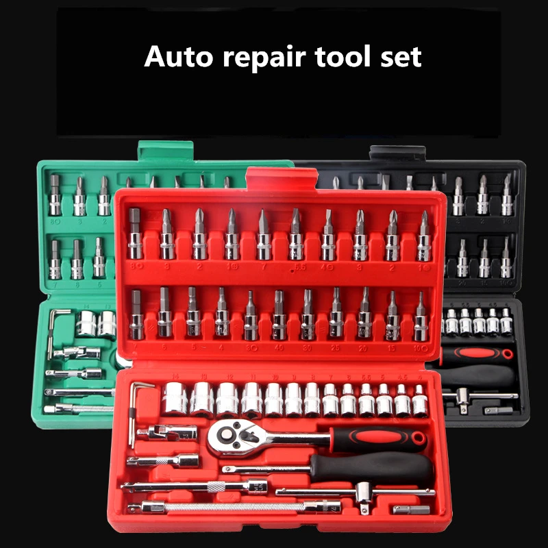 46pcs/Set Auto Repair Tool Set Manual Hardware Tool Set Machine Repair Socket Wrench Auto Maintenance Tool Carbon Steel
46pcs/Set Auto Repair Tool Set Manual Hardware Tool Set Machine Repair Socket Wrench Auto Maintenance Tool Carbon Steel