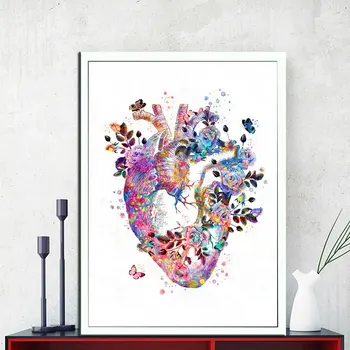 Human Heart Print Organ Anatomy Canvas Painting Medicine Anatomical Poster Vintage Print Watercolor Flower Pictures Clinic Decor
Human Heart Print Organ Anatomy Canvas Painting Medicine Anatomical Poster Vintage Print Watercolor Flower Pictures Clinic Decor