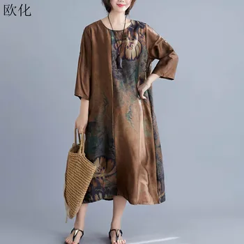 Plus Size Summer Women Fashion Batwing Sleeve Loose Art Ethnic Print Vintage Long Boho Dress Robe Femme Cotton Linen Dress 2020
Plus Size Summer Women Fashion Batwing Sleeve Loose Art Ethnic Print Vintage Long Boho Dress Robe Femme Cotton Linen Dress 2020