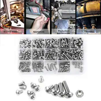 503 Pcs High Quality Stainless Steel M3 M4 M5 Button Head Hex Socket Head Cap Bolts Machine Screw and Nut Kit With Hex Wrench
503 Pcs High Quality Stainless Steel M3 M4 M5 Button Head Hex Socket Head Cap Bolts Machine Screw and Nut Kit With Hex Wrench