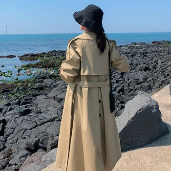 Women's Windbreaker Mid-length Section 2020 Spring New Khaki Loose Spring Autumn Trench Long Coat Women Thin Moda Mujer
Women's Windbreaker Mid-length Section 2020 Spring New Khaki Loose Spring Autumn Trench Long Coat Women Thin Moda Mujer