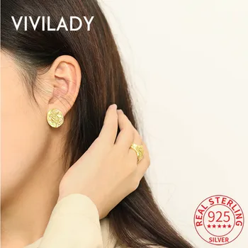 VIVILADY Authentic 925 Sterling Silver French Rose Flowers Emboss Oval Geometric Women Stud Earrings Tiny Chic Female Jewelry 
VIVILADY Authentic 925 Sterling Silver French Rose Flowers Emboss Oval Geometric Women Stud Earrings Tiny Chic Female Jewelry