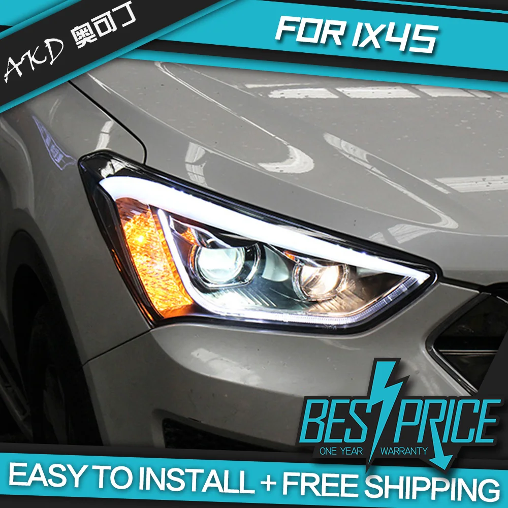 АКД автомобилей Стайлинг фар для Hyundai ix45 Santa fe Santafe 2013 фары светодиодный ходовые