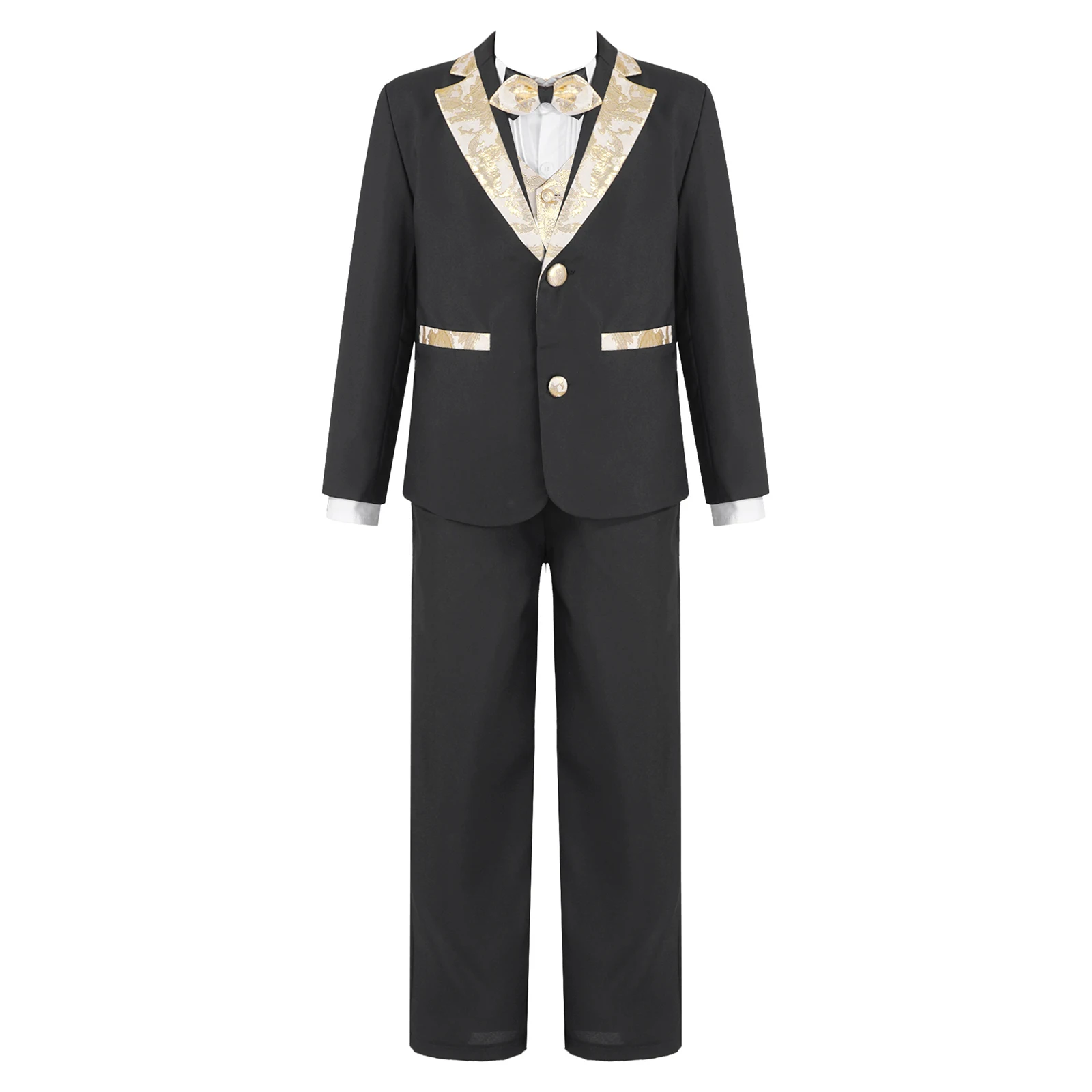 Kids Boy Classic Jacquard Tuxedo Baby Baptism Wedding Gentleman Suit Children Formal Party Christening Church Outfit 5PCS
Kids Boy Classic Jacquard Tuxedo Baby Baptism Wedding Gentleman Suit Children Formal Party Christening Church Outfit 5PCS