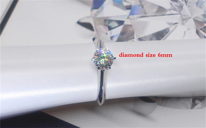 YANHUI Have Certificate 100% Original 925 Solid Silver Wedding Rings Natural Topaz 6mm 1ct Zirconia Diamond Rings For Women R003 YANHUI Have Certificate 100% Original 925 Solid Silver Wedding Rings Natural Topaz 6mm 1ct Zirconia Diamond Rings For Women R003