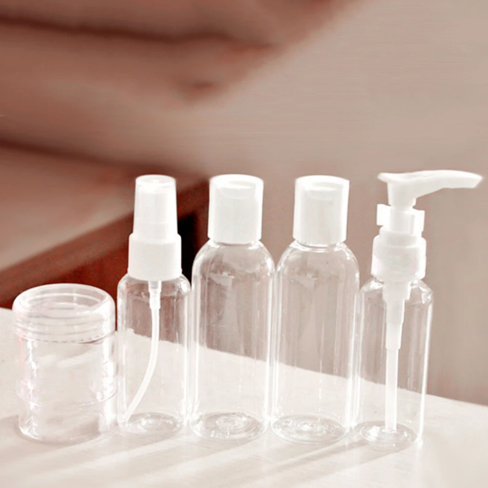 Portable Liquid Containers Storage Tool Empty Cosmetic Makeup Travel Bottles Set Professional Plastic Transparent 9pcs
Portable Liquid Containers Storage Tool Empty Cosmetic Makeup Travel Bottles Set Professional Plastic Transparent 9pcs