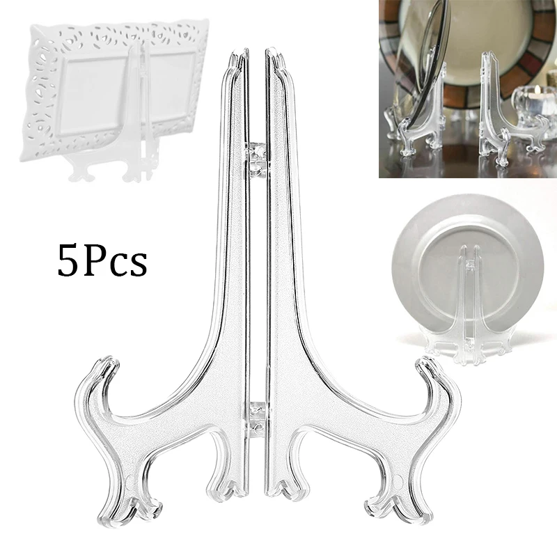 5pcs Transparent Portable Easels Plate Holders Frame Photo Tools Dish Rack Home Decor Display Stand Picture Storage Holder Racks
5pcs Transparent Portable Easels Plate Holders Frame Photo Tools Dish Rack Home Decor Display Stand Picture Storage Holder Racks
