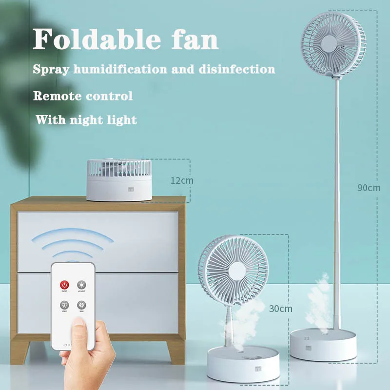 Fan portable telescopic Folding Moving Head Remote Spray Desktop with Night Light Third gear Removable usb recharge Electric Fan
Fan portable telescopic Folding Moving Head Remote Spray Desktop with Night Light Third gear Removable usb recharge Electric Fan