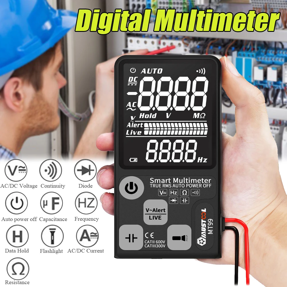 MUSTOOL MT99 Upgraded True RMS 9999 Counts Digital Multimeter Ultra-large EBTN LCD 3-Line Display Fully Auto-Range Smart DMM
MUSTOOL MT99 Upgraded True RMS 9999 Counts Digital Multimeter Ultra-large EBTN LCD 3-Line Display Fully Auto-Range Smart DMM
