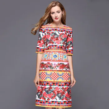 High Quality Runway Designer Summer Dress Women's Elegant Red Rose Floral Jacquard Printed Cute Short Sleeve Dress
High Quality Runway Designer Summer Dress Women's Elegant Red Rose Floral Jacquard Printed Cute Short Sleeve Dress