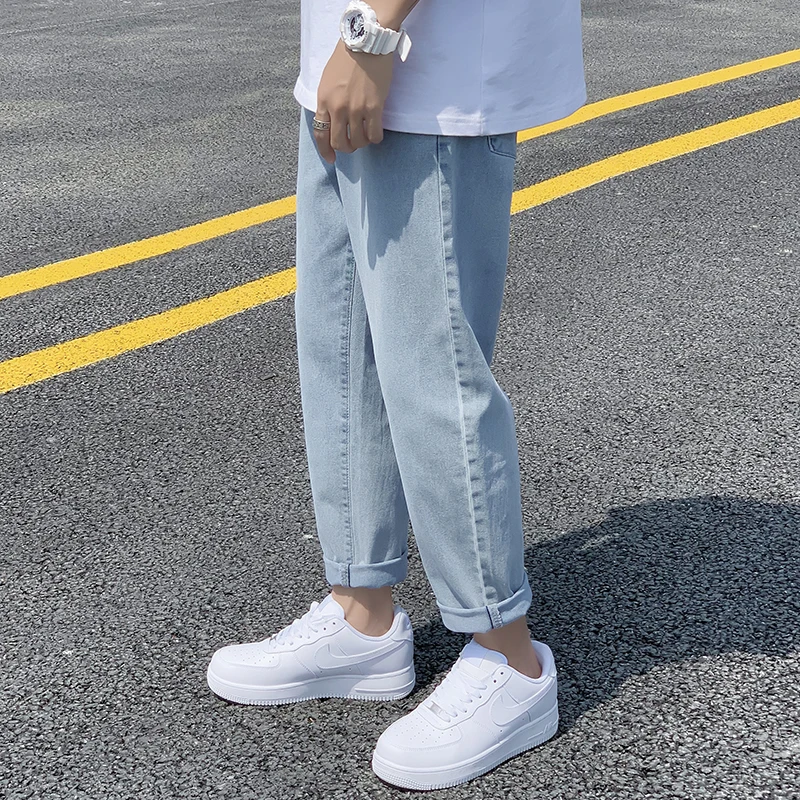 Straight Loose Cropped Jeans Men Korean Streetwear Mens Crop Pants Fashion Casual Denim Trousere Blue Baggy Hip Hop Jean
Straight Loose Cropped Jeans Men Korean Streetwear Mens Crop Pants Fashion Casual Denim Trousere Blue Baggy Hip Hop Jean