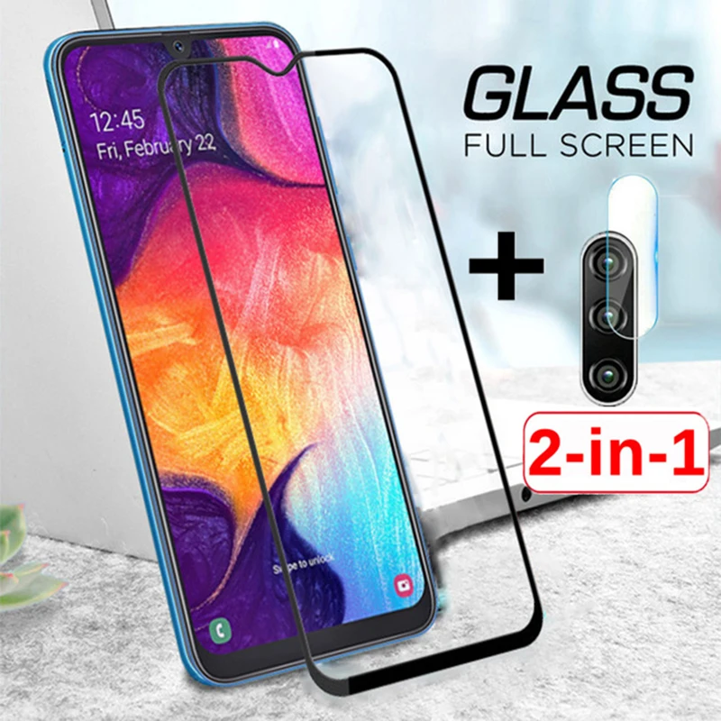 2 in 1 Temepred Glass for Samsung Galaxy A50 on A10 A20 A30 A40 A70 Protective Lens Film A 10 20 40 50 70 Glas | Мобильные телефоны