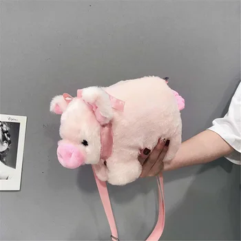 Cute Plush Pink Pig Women Shoulder Bags Designer Cartoon Piggy Crossbody Bag Ladies Animal Messenger Bag Female Faux Fur Purses
Cute Plush Pink Pig Women Shoulder Bags Designer Cartoon Piggy Crossbody Bag Ladies Animal Messenger Bag Female Faux Fur Purses