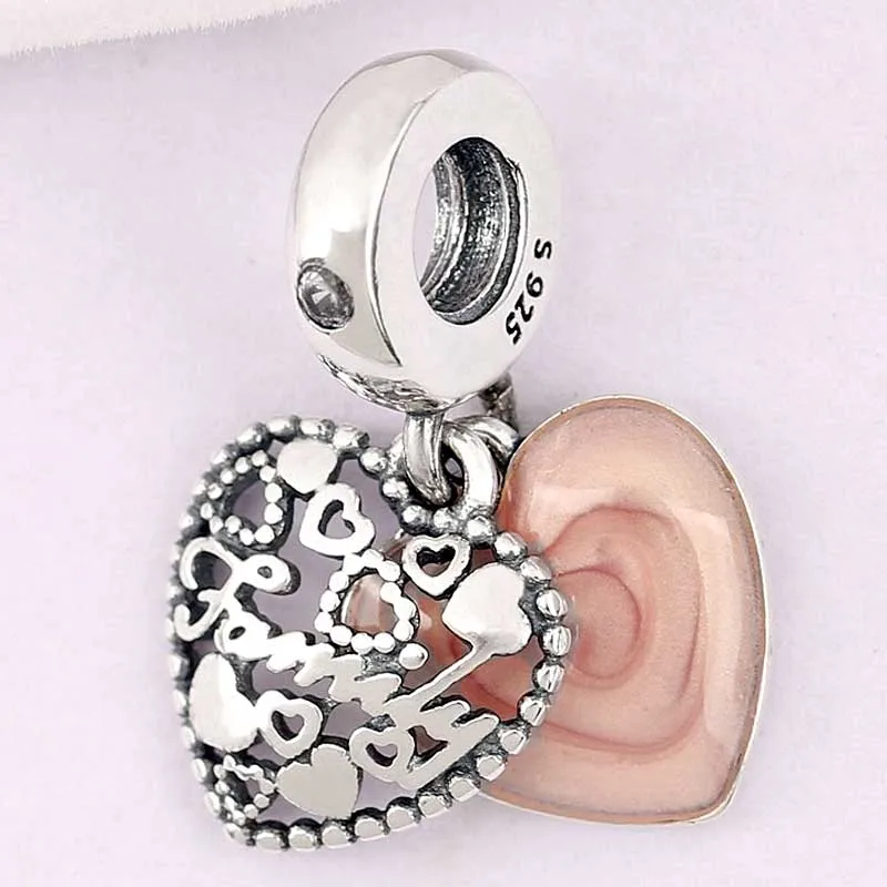 Original Pink Enamel Love Makes a Family With Crystal Pendant Beads Fit 925 Sterling Silver Charm Bracelet DIY Jewelry
Original Pink Enamel Love Makes a Family With Crystal Pendant Beads Fit 925 Sterling Silver Charm Bracelet DIY Jewelry