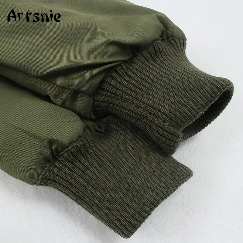 Artsnie/Осенняя куртка бомбер для женщин 2020 армейская зеленая теплая зимняя на