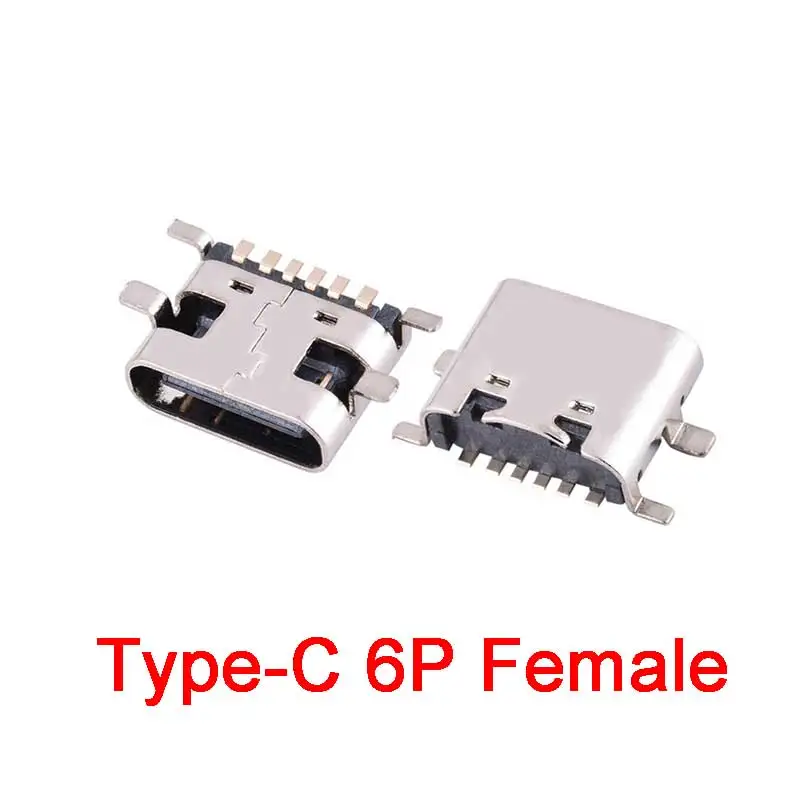 10Pcs/Lot 6 Pin SMT Socket Connector Micro USB Type C 3.1 Female Placement SMD DIP For PCB Design DIY High Current Charging
10Pcs/Lot 6 Pin SMT Socket Connector Micro USB Type C 3.1 Female Placement SMD DIP For PCB Design DIY High Current Charging