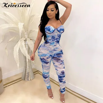 Kricesseen Sexy Print Tie-Dye Skinny Jumpsuit Summer Women Strap Sleeveless Long Pant Overalls Clubwear One Pieces Rompers
Kricesseen Sexy Print Tie-Dye Skinny Jumpsuit Summer Women Strap Sleeveless Long Pant Overalls Clubwear One Pieces Rompers