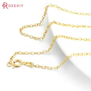 (37935)2PCS Full length 45CM 24K Gold Color Copper with Round Spring Clasps Finished Necklace Chains Jewelry Making Supplies
(37935)2PCS Full length 45CM 24K Gold Color Copper with Round Spring Clasps Finished Necklace Chains Jewelry Making Supplies