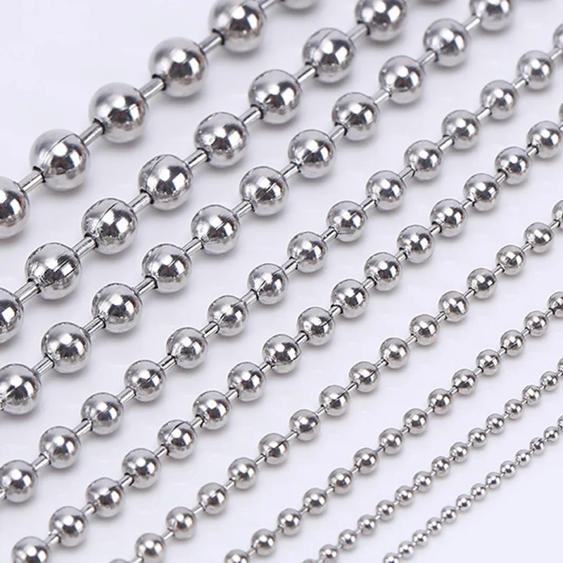 5 Meters/Lot 1.5/2.0/2.4/3.0mm Beaded Ball Stainless Steel Bulk Ball Bead Chains For DIY Necklaces Jewelry Making Accessories
5 Meters/Lot 1.5/2.0/2.4/3.0mm Beaded Ball Stainless Steel Bulk Ball Bead Chains For DIY Necklaces Jewelry Making Accessories