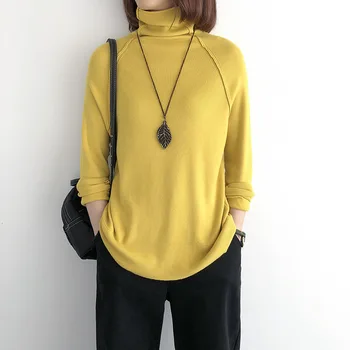 Women Knitting Sweater Long Sleeves Thumb Hole Turtleneck Pullovers Sweaters Women 9 Solid color Loose pullover Ladies Sweaters
Women Knitting Sweater Long Sleeves Thumb Hole Turtleneck Pullovers Sweaters Women 9 Solid color Loose pullover Ladies Sweaters