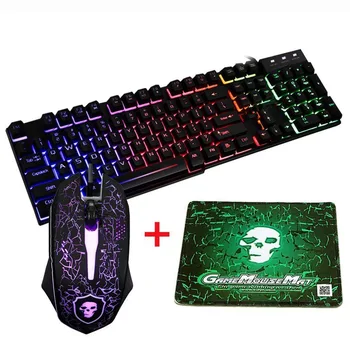 Rainbow Backlight Gaming Keyboard Internet Bar Usb Cable Keyboard with 2400dpi 6 Buttons Mice Mouse Mat Game Keyboard For PC
Rainbow Backlight Gaming Keyboard Internet Bar Usb Cable Keyboard with 2400dpi 6 Buttons Mice Mouse Mat Game Keyboard For PC