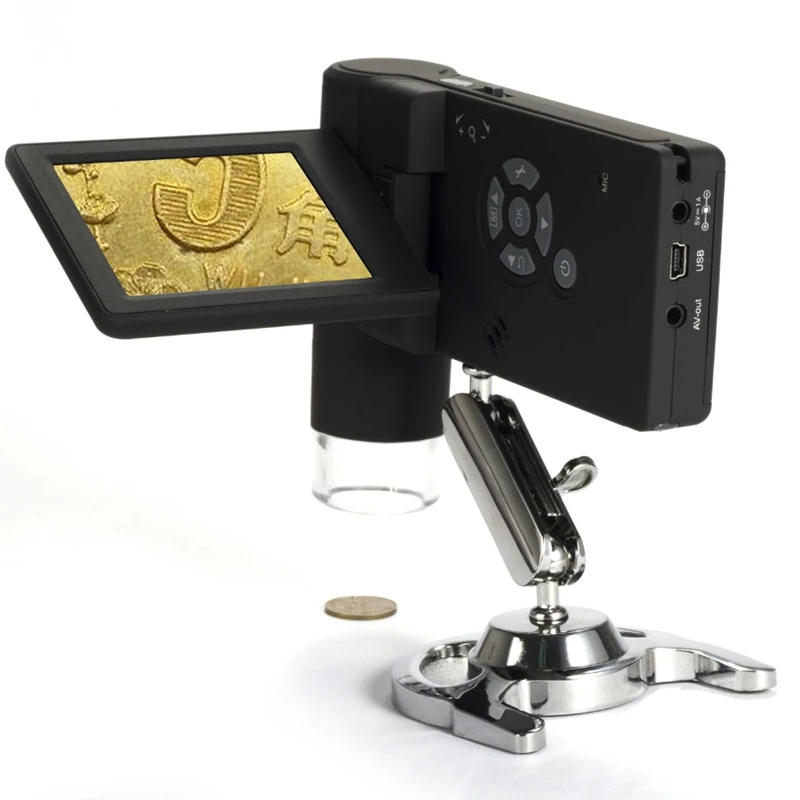 Портативный цифровой мобильный микроскоп 5 МП 3-дюймовый ЖК-дисплей экран с 8