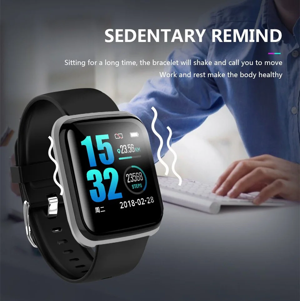 

GIAUSA M6 Smart Watch Waterproof IP67 Blood Pressure Heart Rate Monitor Sleep Sports Tracker Smartwatch for Android IOS PK Q9