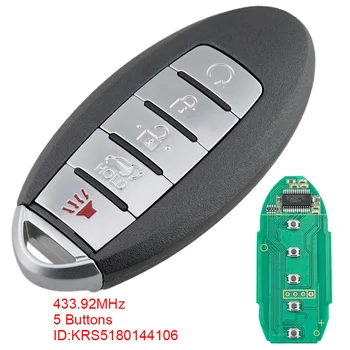 433Mhz S180144110 5 Buttons Smart Car Remote Key Fob 4A Chip KR5S180144106 Auto Key Replacement Fit for 2017 2018 NISSAN ROGUE
433Mhz S180144110 5 Buttons Smart Car Remote Key Fob 4A Chip KR5S180144106 Auto Key Replacement Fit for 2017 2018 NISSAN ROGUE