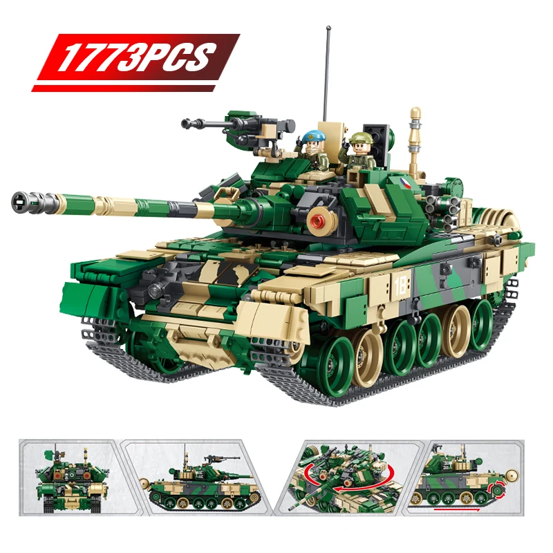 1773PCS Russia TT90 Tank Building Blocks for Legoing Technic Military Weapon WW2 Tank Soldier Police Weapon Bricks Toys for Kids
1773PCS Russia TT90 Tank Building Blocks for Legoing Technic Military Weapon WW2 Tank Soldier Police Weapon Bricks Toys for Kids