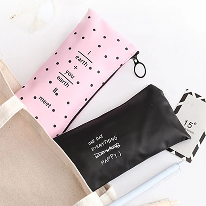 Cute Pink Pencil Case For Girls Kawaii Black White Dot Pu Leather Pen Bag Stationery Pouch Office School Learning Supplies
Cute Pink Pencil Case For Girls Kawaii Black White Dot Pu Leather Pen Bag Stationery Pouch Office School Learning Supplies