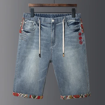38-48 Summer Men's embroidery Stretch Short Jeans Fashion Casual Slim Fit Bermuda Homme Cotton Denim Shorts Male Large size
38-48 Summer Men's embroidery Stretch Short Jeans Fashion Casual Slim Fit Bermuda Homme Cotton Denim Shorts Male Large size