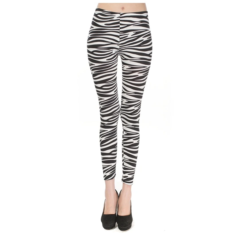 Женские Модные быстрое трендовые полосатые укороченные брюки в виде зебры