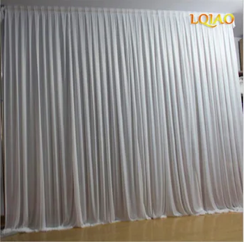 

3Mx6M White Wedding Backdrop Curtain Event Party Decor Customized Wedding Stage Background Iced silk Drape Decoration for Stage