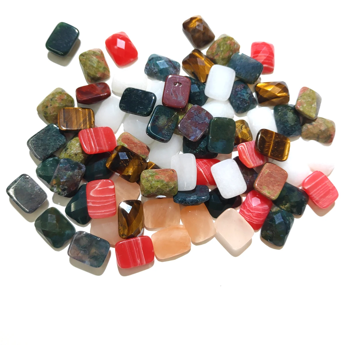 10Pcs Section Surface Natural Stones Goledn Swan Stone Cabochon No Hole Beads for Making Jewelry DIY Ring accessories Loose Bead
