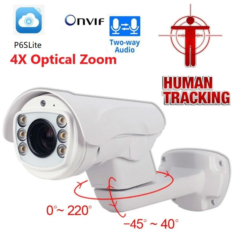 WiFi Auto Tracking PTZ iP Camera Onvif 4X 1080P Bullet WiFi Camera Waterproof Night Vision IP Camera Outdoor P2P Surveillance
WiFi Auto Tracking PTZ iP Camera Onvif 4X 1080P Bullet WiFi Camera Waterproof Night Vision IP Camera Outdoor P2P Surveillance