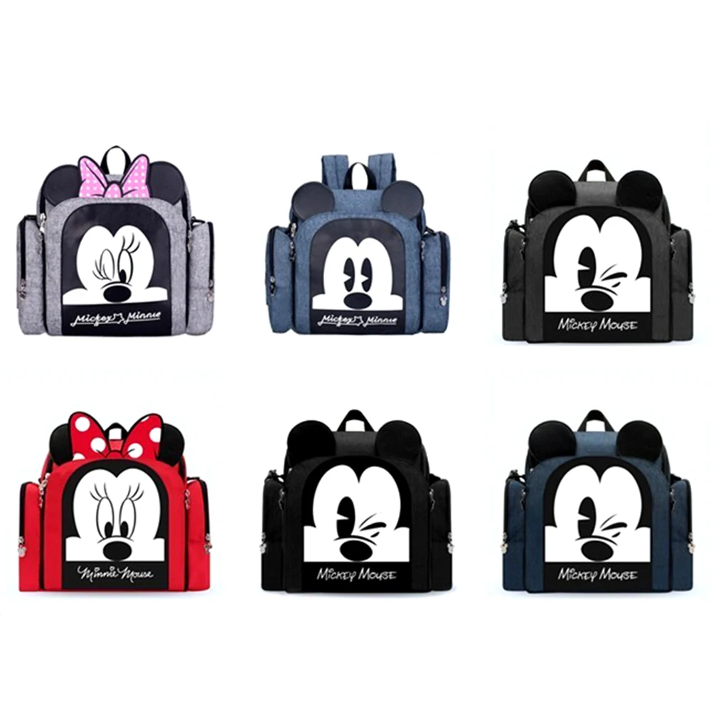 

Baby Diaper Bag Booster Seat Waterproof Maternity Travel Backpack Nappy Bag Mickey Mouse Nursing Shoulder Bag For Baby Care