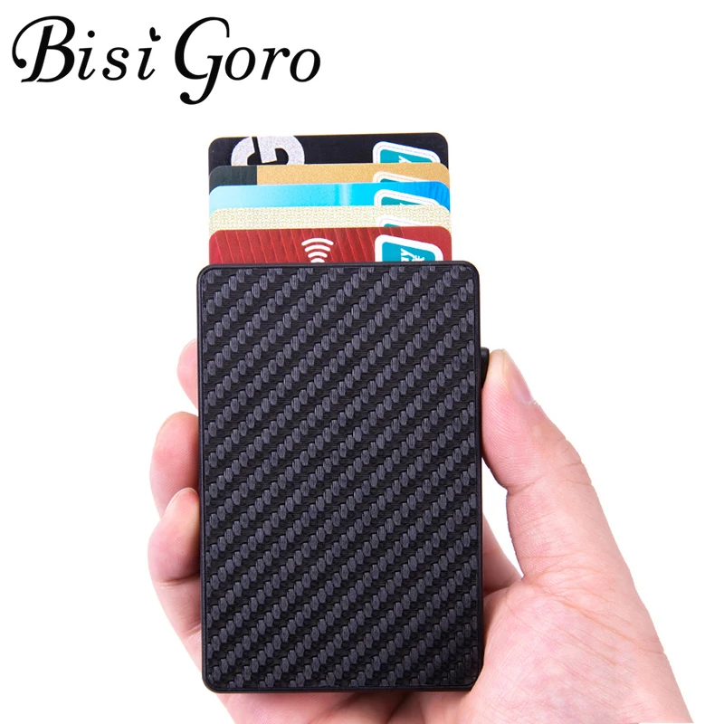 BISI GORO Smart Business Card Holder 2020 Touch Carbon Slim Wallet RFID Protector de tarjeta de cr dito Button Card Case Male
BISI GORO Smart Business Card Holder 2020 Touch Carbon Slim Wallet RFID Protector de tarjeta de cr dito Button Card Case Male