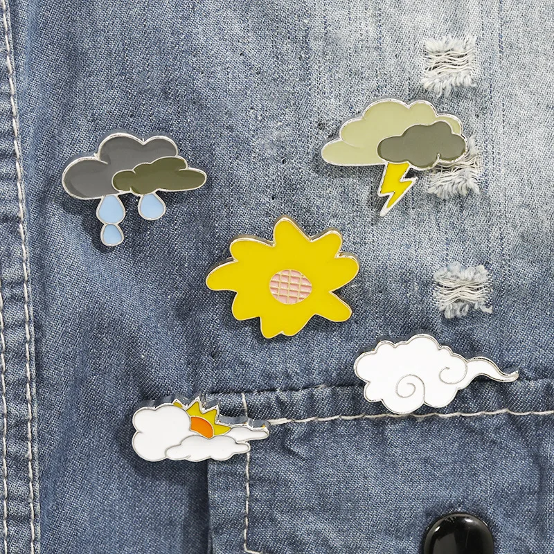 Cartoon Rain Clouds Sun Pin Brooches Weather Enamel Badges For Women Men Girls Jewelry Gift Lapel Dress Coat Bag Decoration 
Cartoon Rain Clouds Sun Pin Brooches Weather Enamel Badges For Women Men Girls Jewelry Gift Lapel Dress Coat Bag Decoration