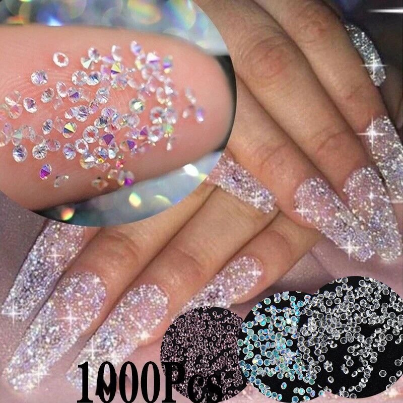 1000 шт. украшения для дизайна ногтей микро алмаз блестящий кристалл песок стекло 1