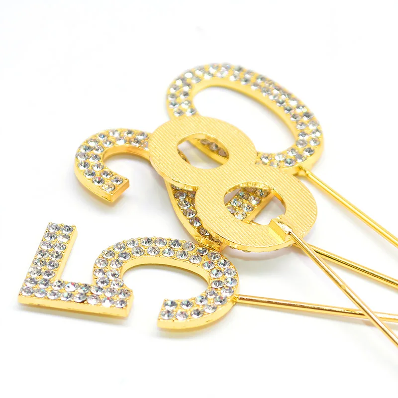 1PC Number"0-9" Cake Topper Gold Diamond-studded Cake Topper for Dessert Anniversary Birthday Party Decoration Wedding Supplies 
1PC Number"0-9" Cake Topper Gold Diamond-studded Cake Topper for Dessert Anniversary Birthday Party Decoration Wedding Supplies