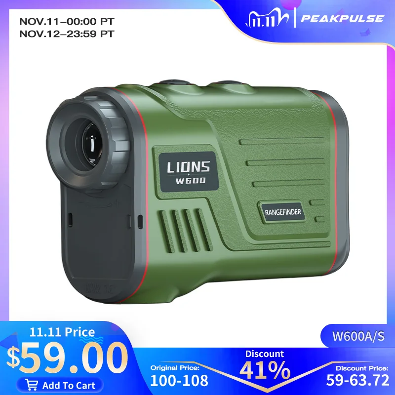 PEAKPULSE Hunting Laser Rangefinder 600m Army Green Adjustable 6 Focal Length Battery Range Finder for Hunting
PEAKPULSE Hunting Laser Rangefinder 600m Army Green Adjustable 6 Focal Length Battery Range Finder for Hunting