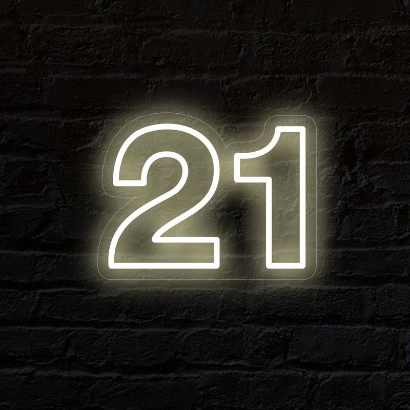 Number 21 LED Neon Sign Custom Made Wall Lights Party Wedding Shop Window Restaurant Birthday Decoration | Лампы и освещение